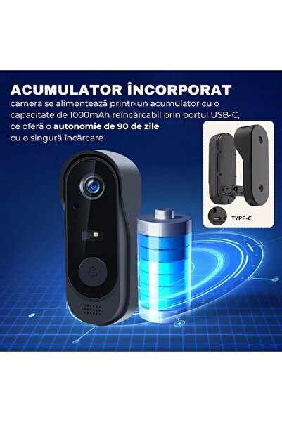 OEM Smart wireless video doorbell, HD camera, built-in microphone and speaker, night vision, micro SD