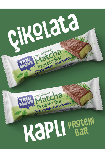 TrioMove Protein Bar - Matcha %33 Protein, 50 g x 9 Adet Trio Move