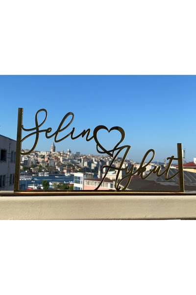 RetroLazer 30x20 cm Pleksi İsimlik Masa Üstü İsim Ayna isimlik Söz Nişan