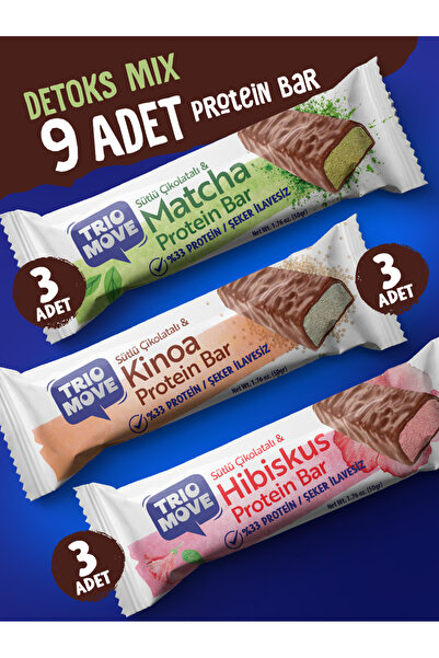 Protein Bar 9'lü Karışık Tanışma Paketi 50 gr X9 Adet (Paket 4) Trio Move