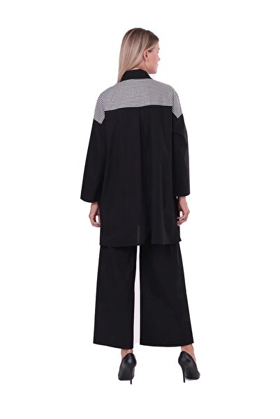 Invee 7138 Риза с джоб и детайли - Черна