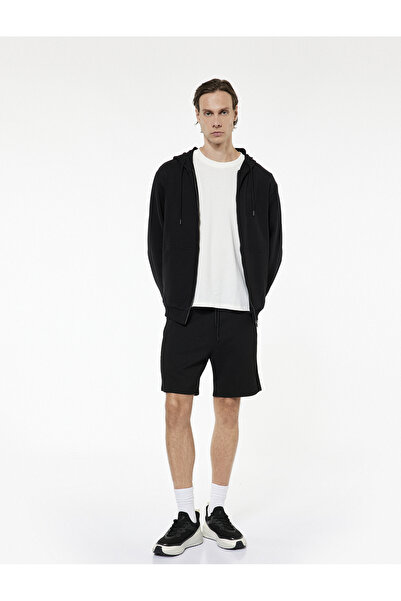 Koton Viscose Blend Zippered Pocket Detailed Waist Lace-Up Sports Shorts