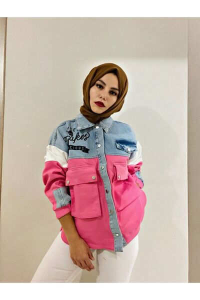 Yeys Kot Gabardin Pembe Ceket