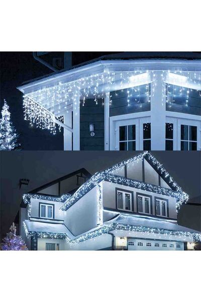 Lightwell PACHET 2X Instalatie Franjuri 12 Metri, 2 x 300 Becuri LED ALB