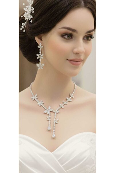 Hepimizin Kalpli zirkon taşlı gelin seti davet seti