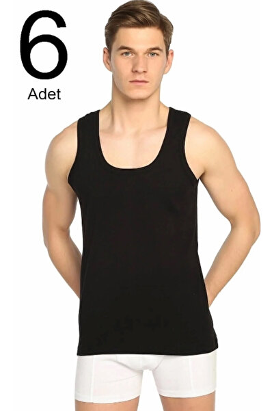 nuda luna Men's Undershirt Black Passion 6-Pack Cotton Combed Undershirt