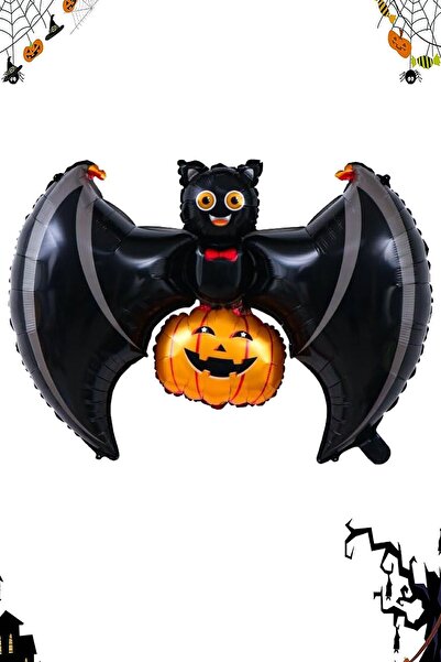 Parti dolabı Halloween Bat, Pumpkin Foil Balloon, Halloween Party Ornament Decorative 103X60Cm Balloon