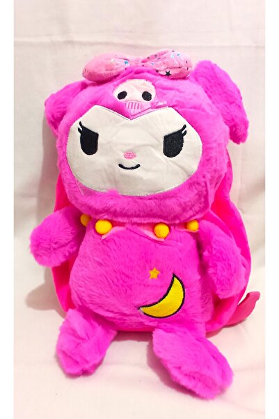Pufline Çocuklar İçin Kuromili Peluş Çanta Sırt Çantası MOR (45 cm)