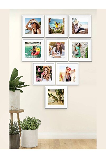 Baskıkafası 1 Piece 20X20 cm Wall Sticking Plug-In White Frame (Send Photo, Let It Happen)