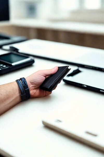 VANİLLA COLLECTİON Genuine Leather Wallet Small Size 12 Card Slots Butterfly Model Black