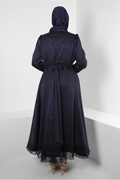 Alvina KUŞAKLI TAŞ İŞLEMELİ ŞİFON ABİYE ELBİSE 50315