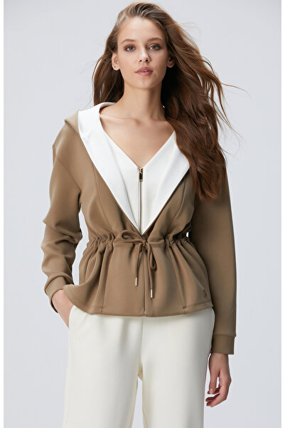 Network Haki Model Karışımlı Örme Ceket