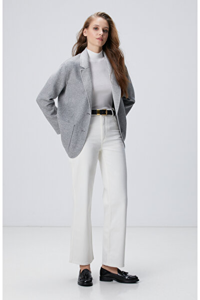 Network Limited Açık Gri Yün Karışımlı Çift Taraflı Ceket