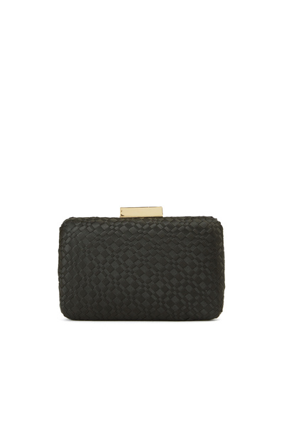 Network Siyah Kadın Örgü Desenli Kadın Clutch