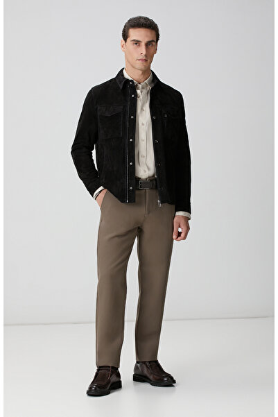 Network Siyah Çift Cep Detaylı Süet Mont