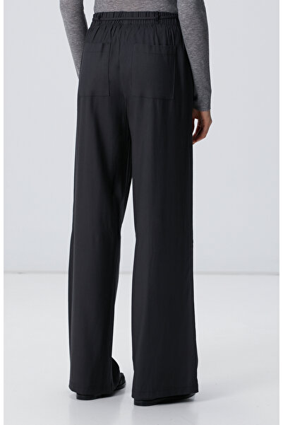 Network Antrasit İnce Diyagonal Desenli Lyocell Pantolon