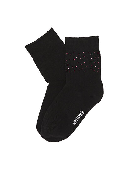 Network Siyah Taş Detaylı Kadın Çorap