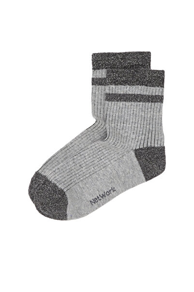 Network Gri Kadın Çorap