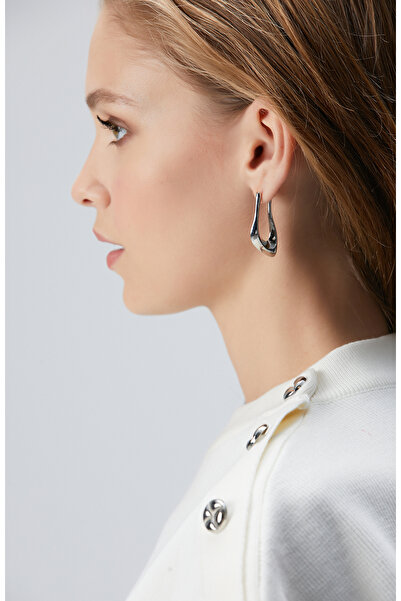 Network Silver Kadın Asimetrik Küpe