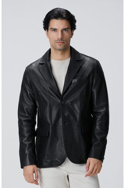 Network Siyah Deri Ceket