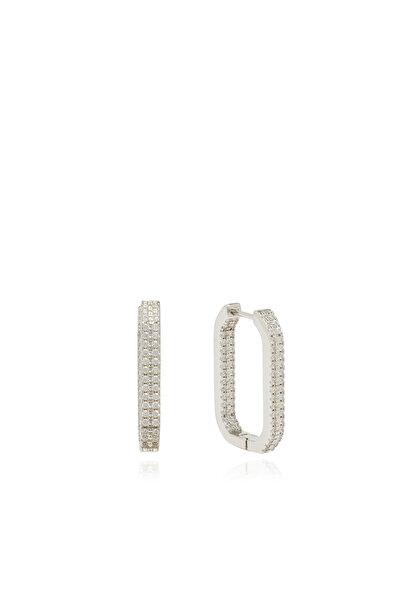 Network Silver Kadın Taşlı Küpe