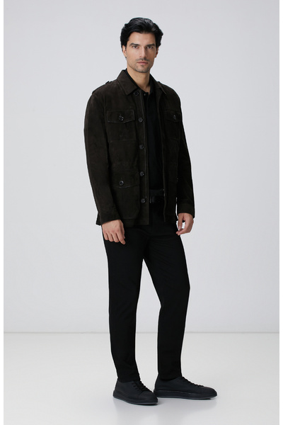 Network Kahverengi Deri Coat Ceket