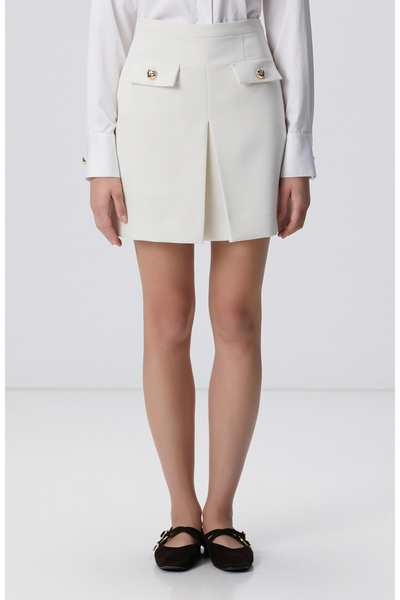 Network Kırık Beyaz Evaze Mini Etek