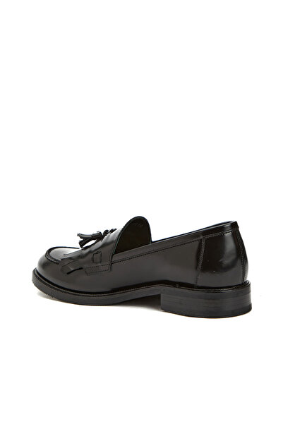 Network Siyah Kadın Açma Deri Loafer