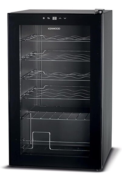 Kenwood ثلاجة تبريد مشروبات، 24 زجاجة نبيذ، باب زجاجي مزدوج، ضوء أزرق، ذكي