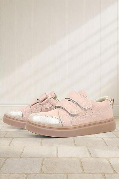 Rakerplus Genuine Leather and Velcro Powder Glitter Girls' Sneakers