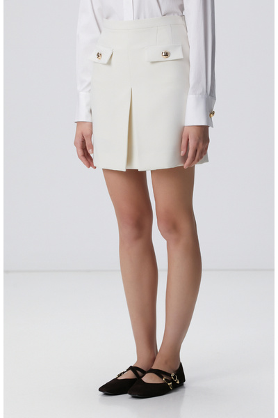 Network Kırık Beyaz Evaze Mini Etek