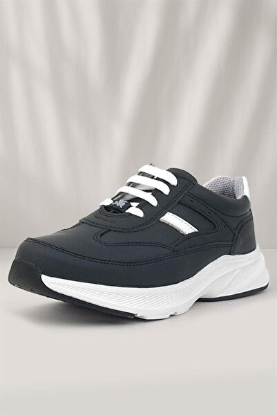 Rakerplus Anatomical Genuine Leather Children's Sports Shoes - Black and Whit...