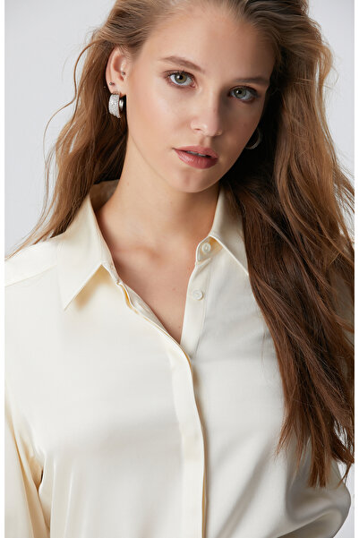 Network Kırık Beyaz Saten Gömlek