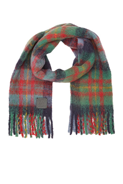 Network Yeşil Kadın Yün Karışımlı Atkı