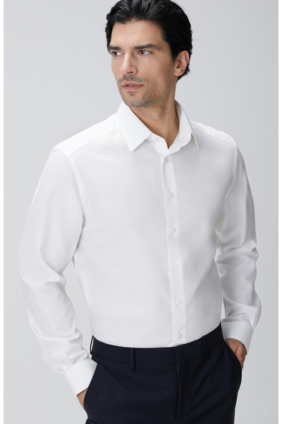 Network Beyaz Non-Iron Oxford Gömlek