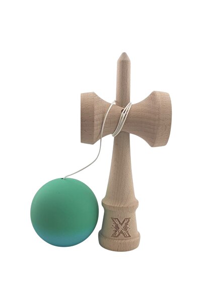 Bibilel Kids Kendama X Original, Professional, Bibilel Kids, Wooden, Rubber Grip, 18 cm, Gradient Turquoise/White
