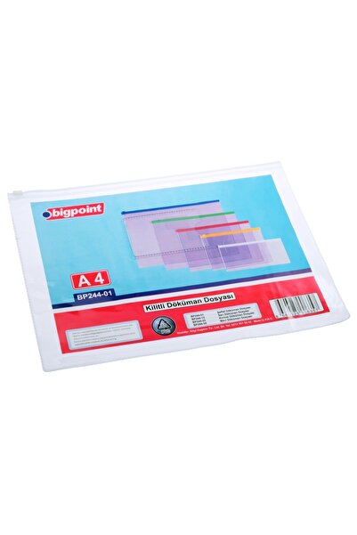 Bigpoint Dosar pentru documente cu lacăt A4 PVC alb x 12 bucăți