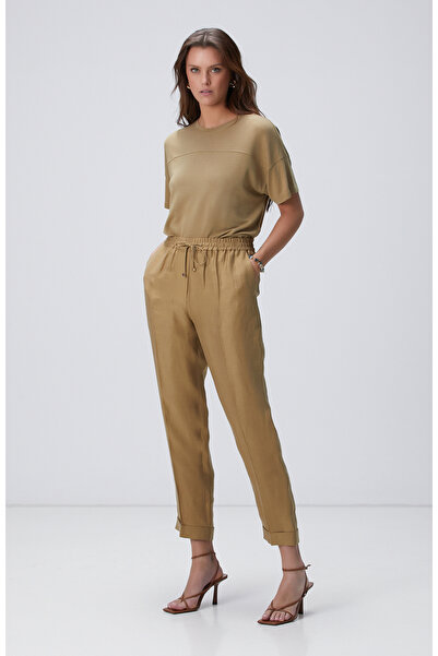 Network Limited Haki Kaşmir Karışımlı T-shirt