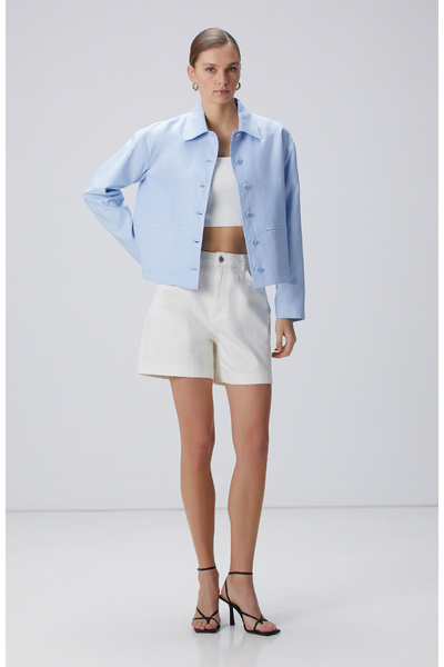 Network Açık Mavi Keten Ceket