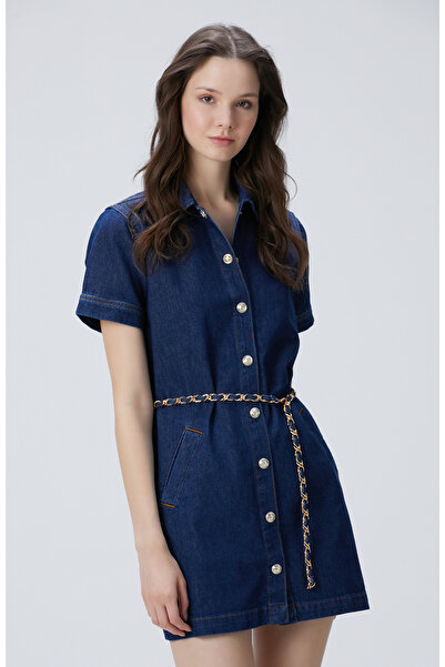 Network Indigo Mini Denim Elbise
