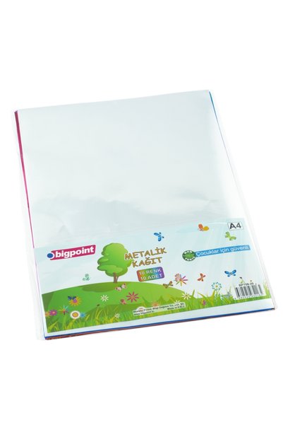 Bigpoint Metallic (Mirrored) Paper A4 Mixed 10 Colors - 80 Grams