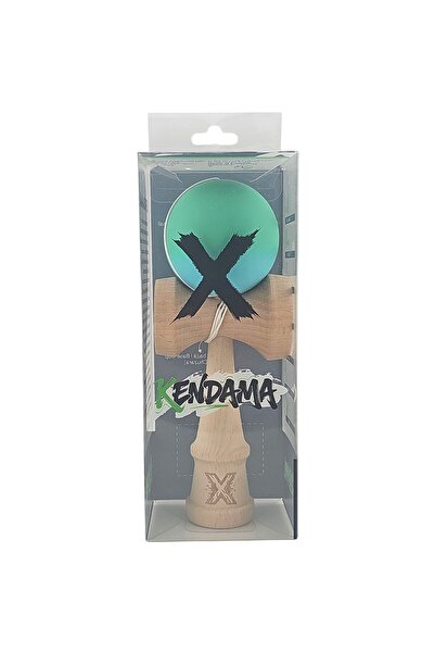 Bibilel Kids Kendama X Original, Professional, Bibilel Kids, Wooden, Rubber Grip, 18 cm, Gradient Turquoise/White
