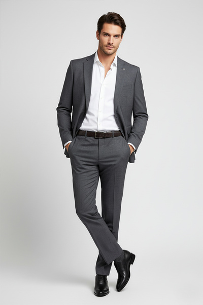 Deriderim Pantofi clasici pentru bărbați din piele naturală neagră