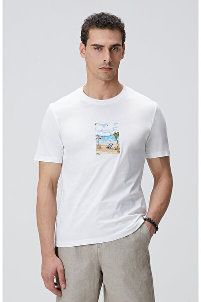 Network Kırık Beyaz Nakışlı Örme T-shirt