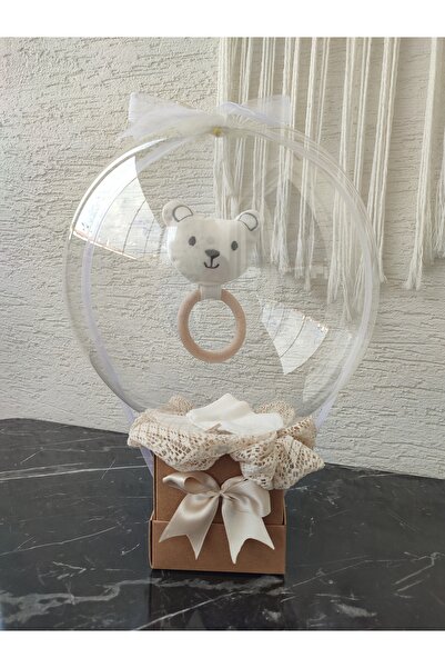 makkash Büyülü Balon-Bebek Çıngırak Eldiven Doğum Tebrik Hediye Kutusu