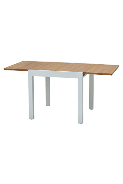 Maison Mex Small extendable garden/terrace table DRESDEN L.80/160 l.80 H.75 white/natural