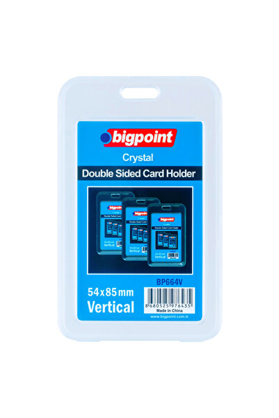 Bigpoint حافظة بطاقات مزدوجة الجوانب كريستال عمودية شفافة 54 × 85 مم × 10 قطع