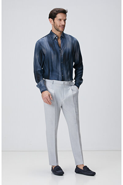 Network Gri Keten Karışımlı Pantolon