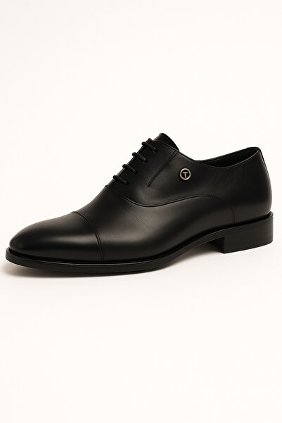 Deriderim Black Genuine Leather Classic Men's Shoes