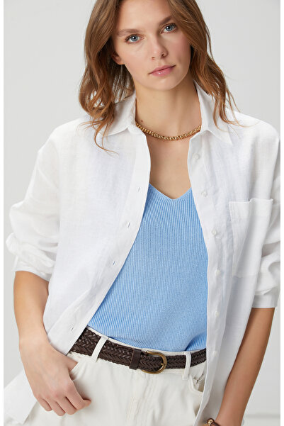 Network Beyaz Keten Gömlek